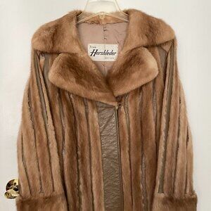 Short mink and leather jacket